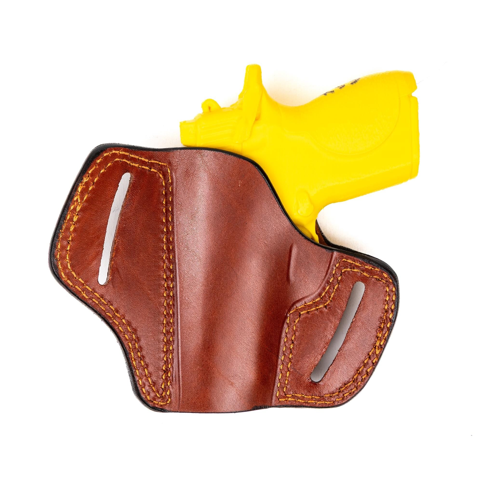 For Smith Wesson CSX 3.1 inch E-Series Basket Weave Design Owb Handmade Full Grain Gun Belt Holster