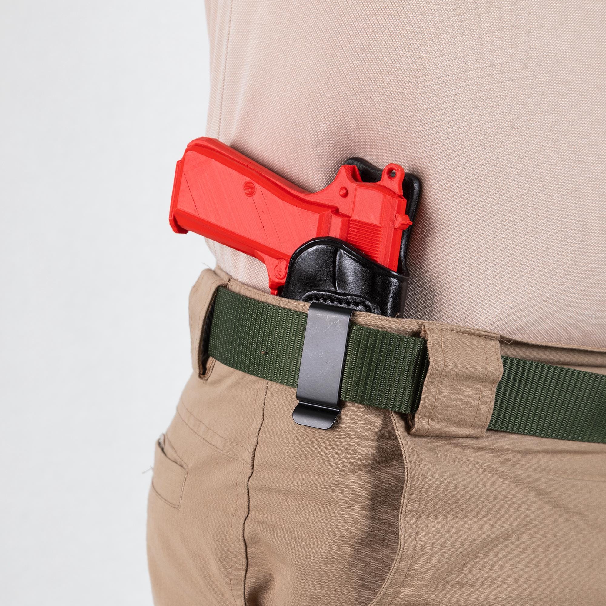 For Ruger P85, P89, P90 Fast Shooting IWB Handmade Full Grain Leather Gun Belt Holster