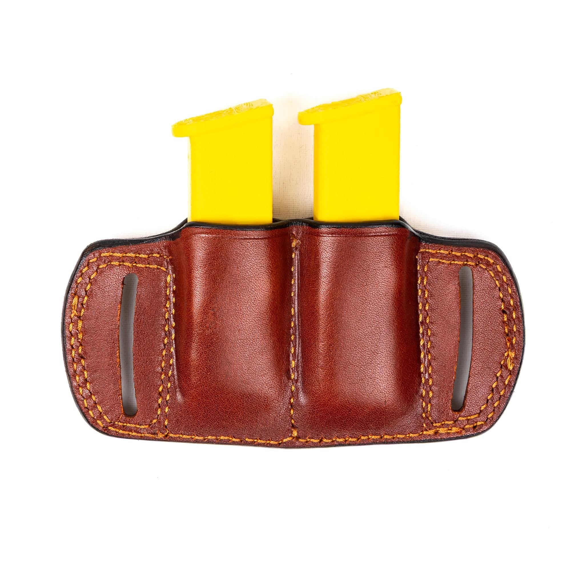 For Smith Wesson Bodyguard 2.0 380 Auto Double Mag Pouch Basket Weave Design Owb Handmade Full Grain Leather