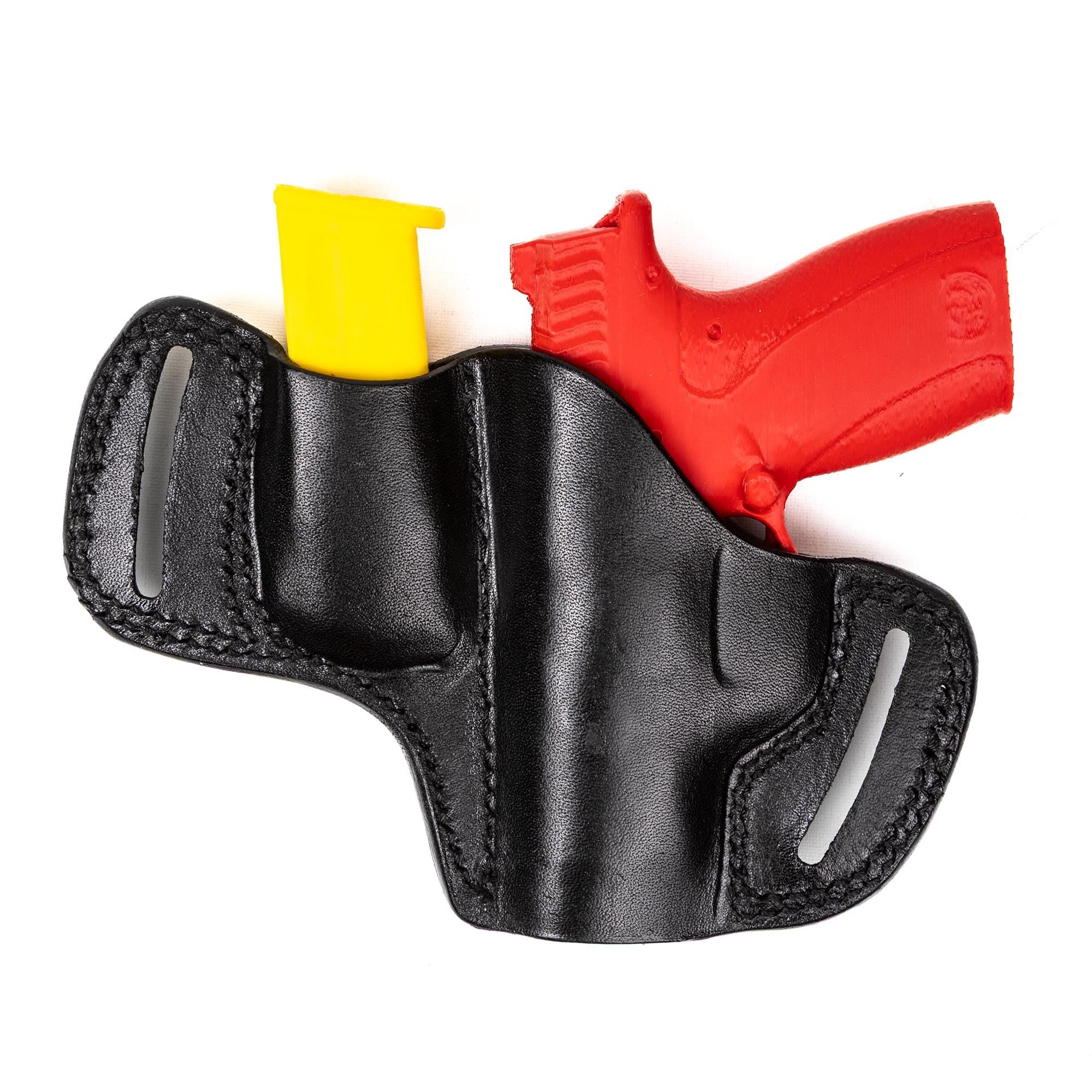 For Smith Wesson Bodyguard 2.0 Carry Comp 380 Auto OWB Full Grain Leather Holster with Mag Pouch