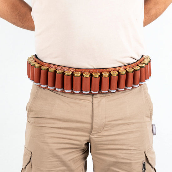 EDS Holster For Shotgun 12 Caliber Cartridge Handmade Belt Leather Holder Bandolier 30 Pieces Capacity