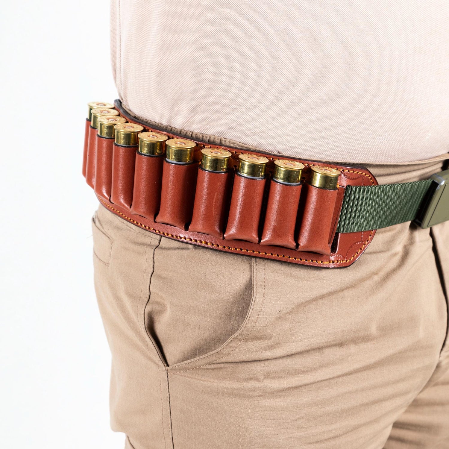 EDS Holster For Shotgun 12 Caliber Cartridge Handmade Belt Leather Holder Bandolier 10 Pieces Capacity