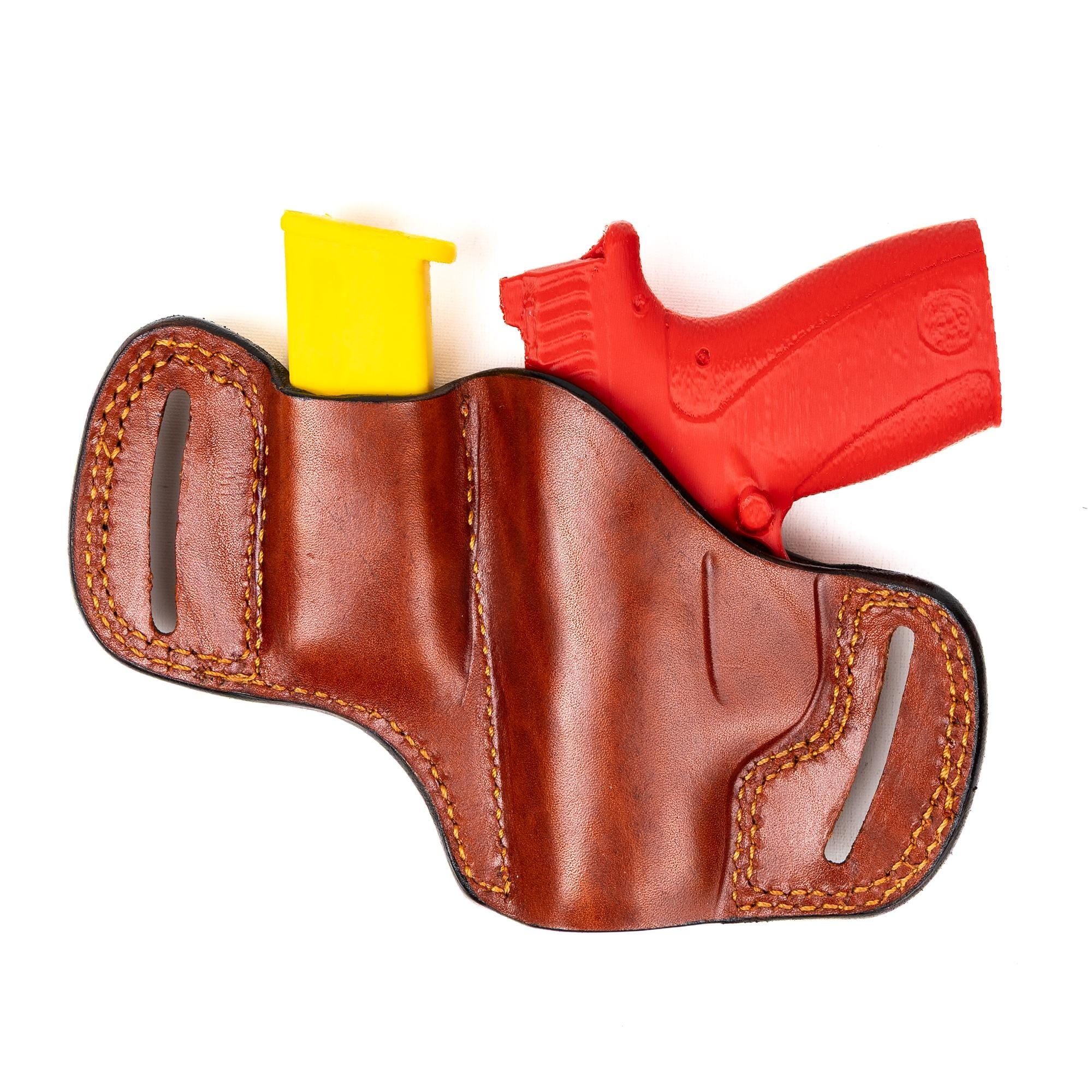 For Smith Wesson Bodyguard 2.0 380 Auto OWB Full Grain Leather Holster with Mag Pouch