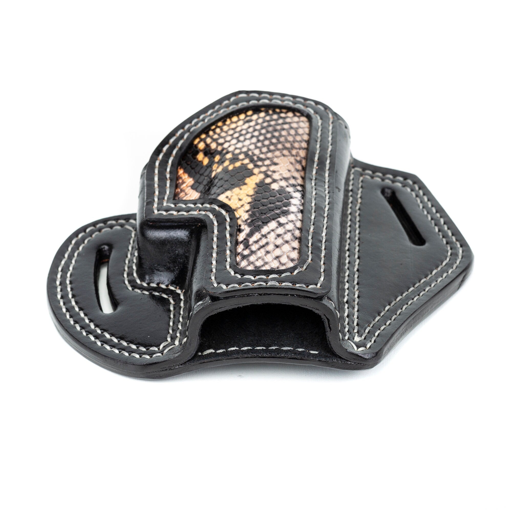 For HS Produkt HS-9 / HS 2000 Owb Snakeskin Printed Handmade Leather Gun Holster