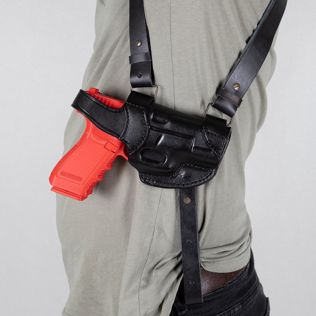 CZ 75/75B Leather Shoulder Holster: Mag Pouches & Tie-Down Straps