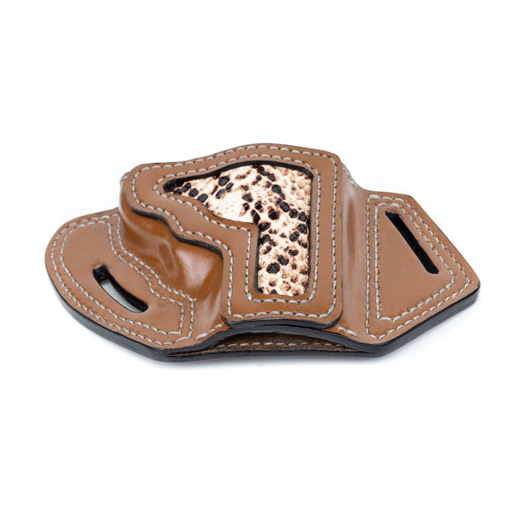 Colt Python 2.5 inch 38 Spl 6 Shot Owb Revolver Snakeskin Printed Handmade Leather Gun Holster