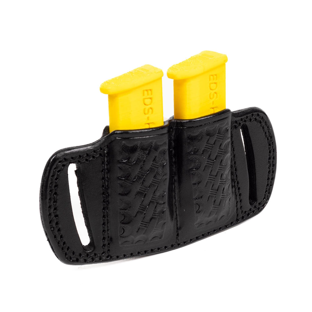 For Smith Wesson Bodyguard 2.0 380 Auto Double Mag Pouch Basket Weave Design Owb Handmade Full Grain Leather