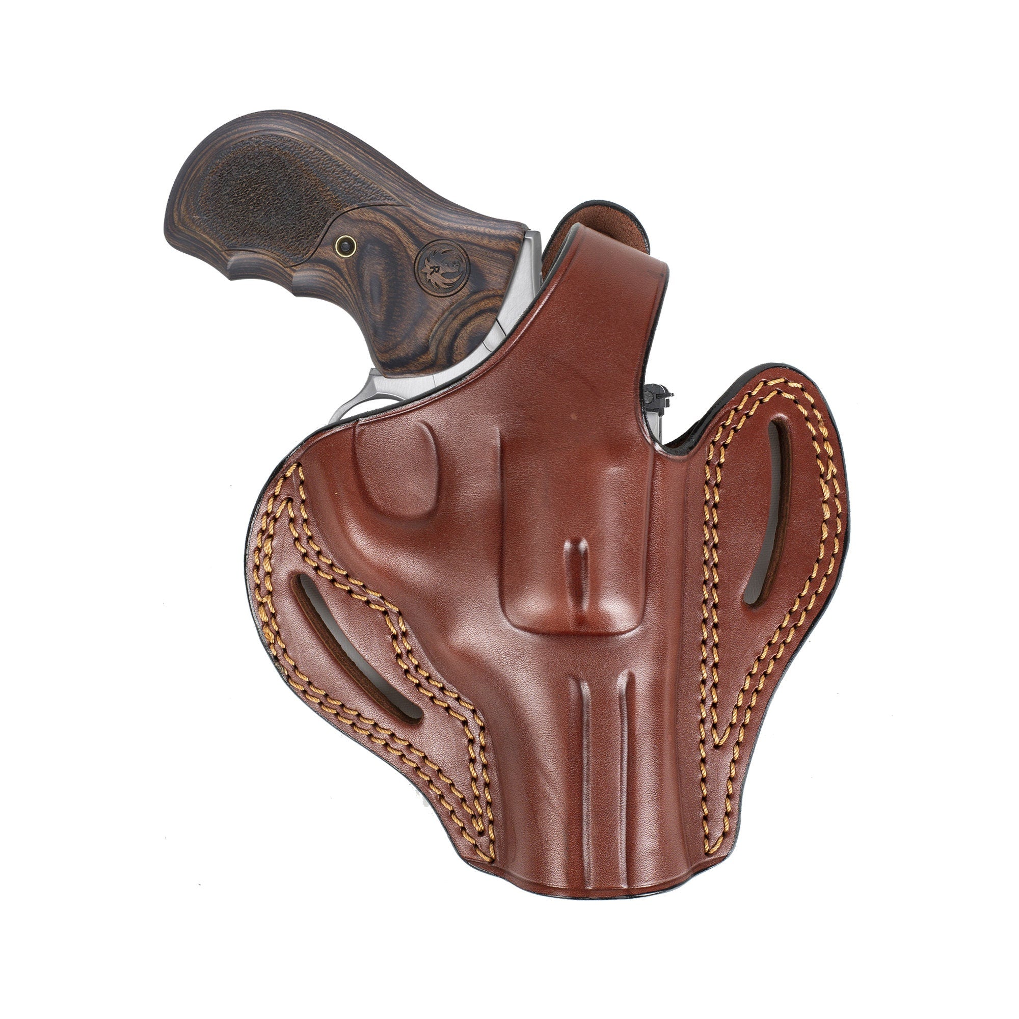 Ruger GP100 357 Magnum 44 Special 3 inch Revolver OWB Handmade Leather Gun Holster