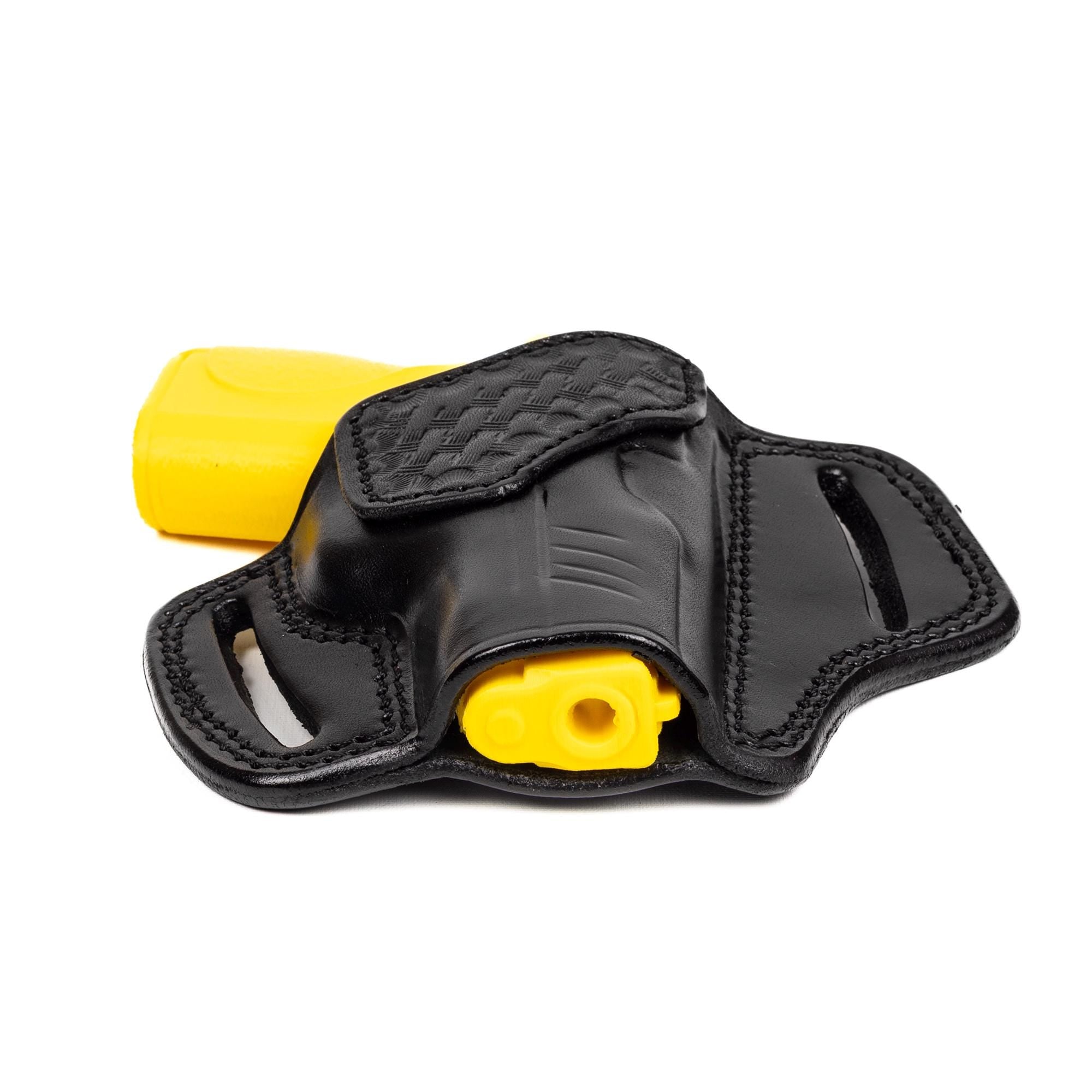 For Smith Wesson CSX 3.1 inch E-Series Basket Weave Design Owb Handmade Full Grain Gun Belt Holster