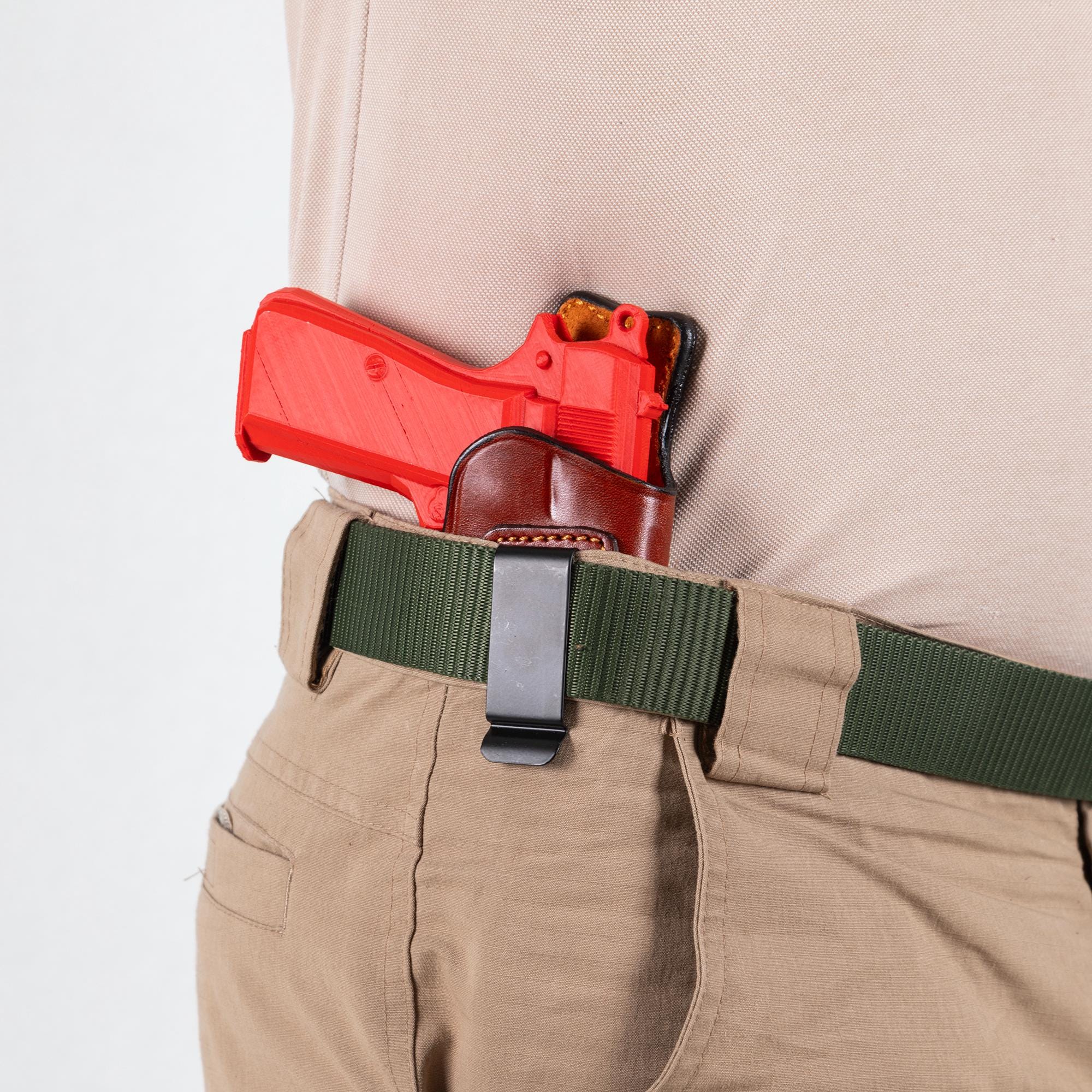 For Ruger P85, P89, P90 Fast Shooting IWB Handmade Full Grain Leather Gun Belt Holster