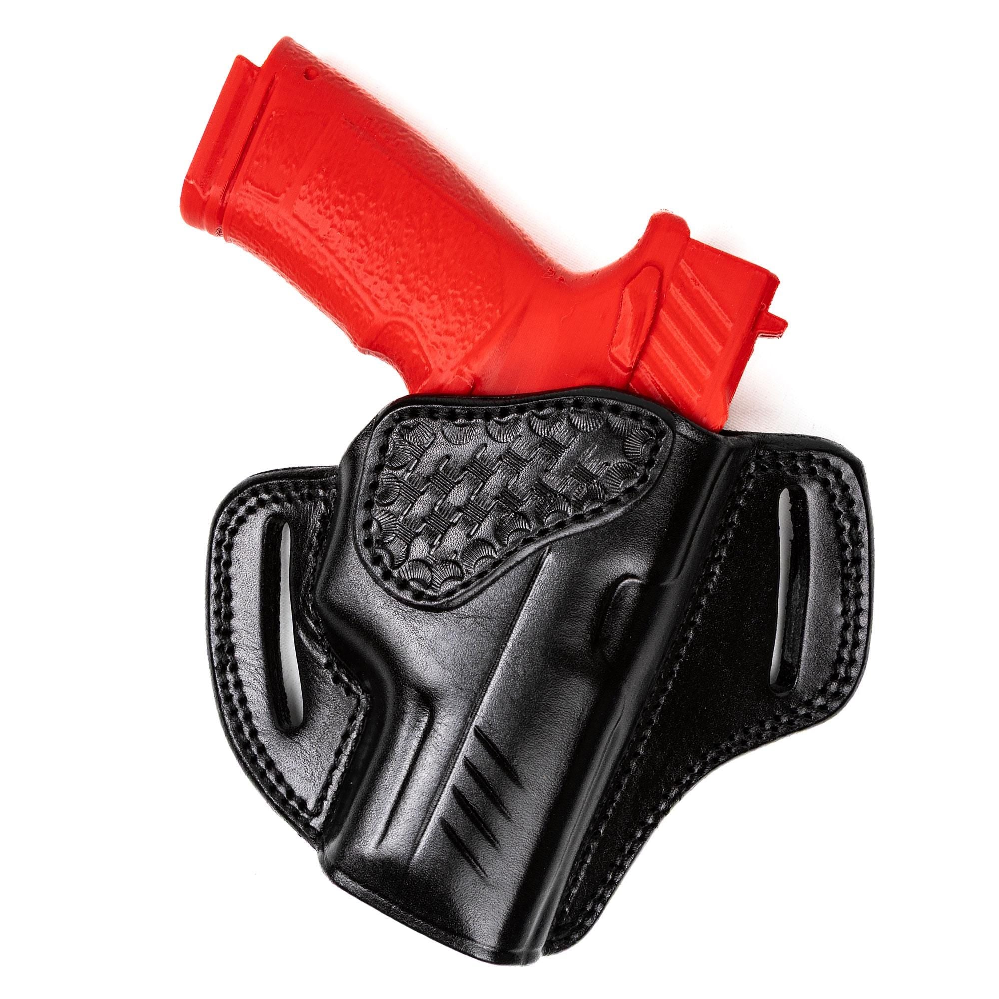 For Tisas PX-9 Basket Weave Design Owb Handmade Full Grain Leather Gun Belt Holsters