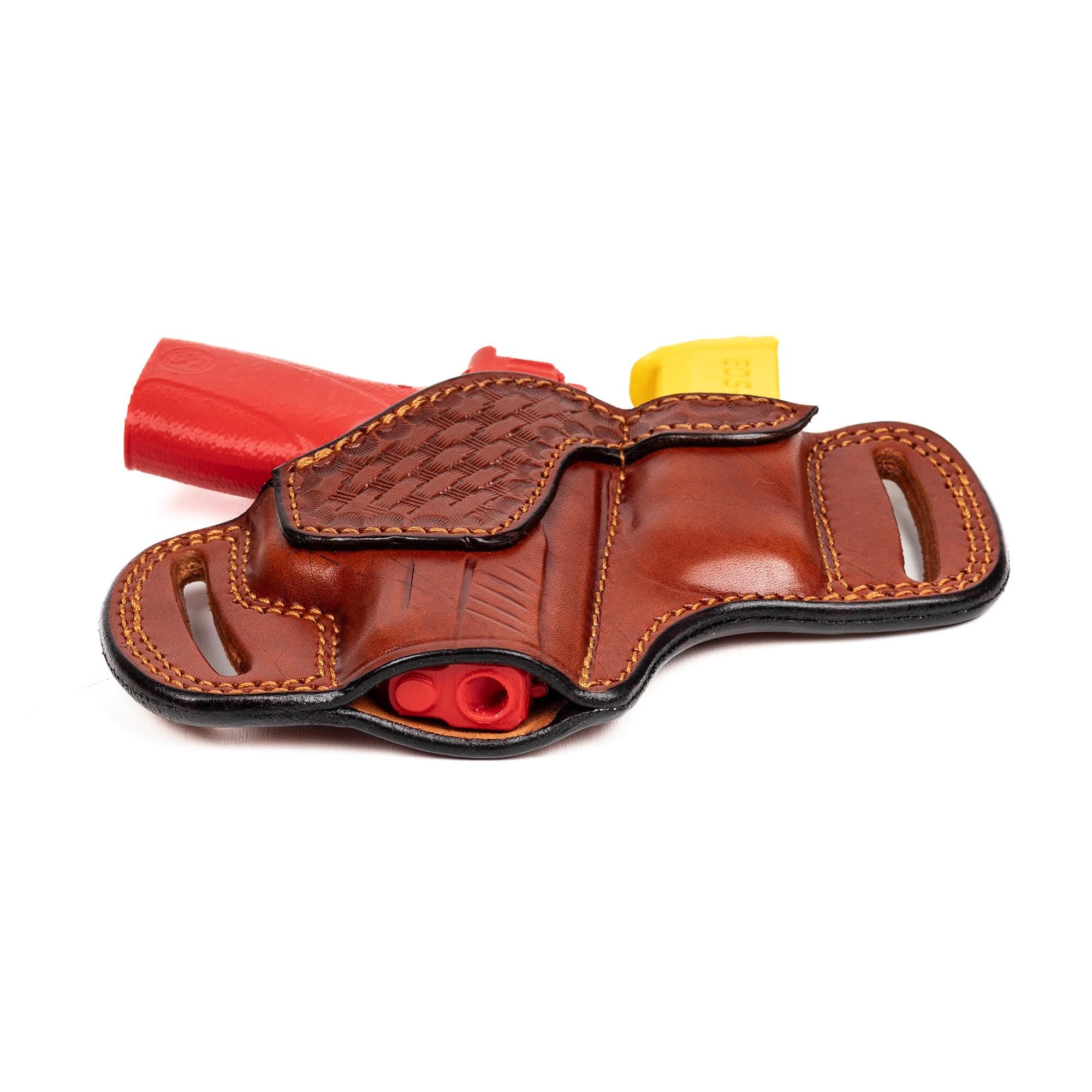 For Smith Wesson Bodyguard 2.0 Carry Comp 380 Auto OWB Full Grain Leather Holster with Mag Pouch