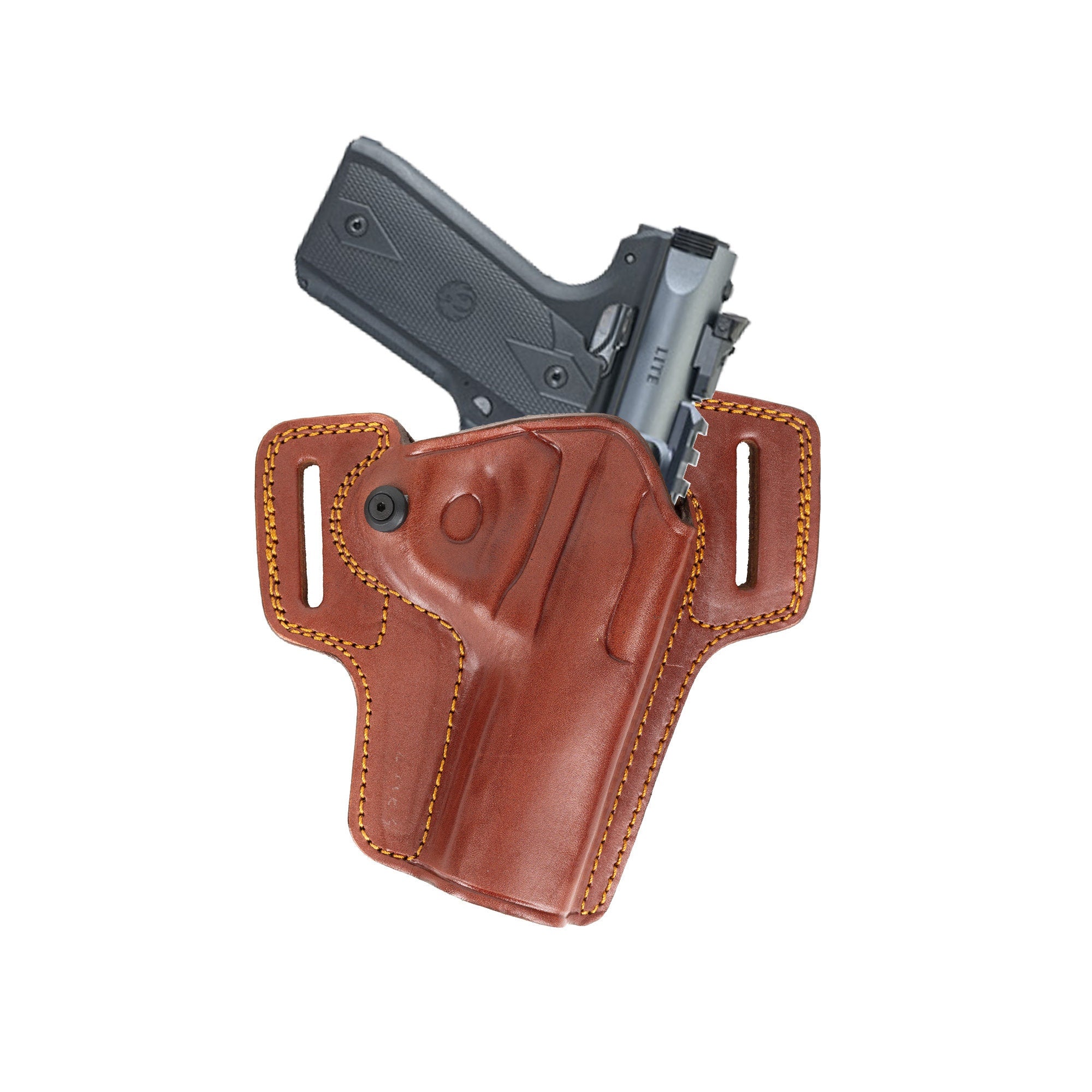 Ruger Mark IV Lite 22/45 Combat Master Owb Handmade Leather Gun Holster