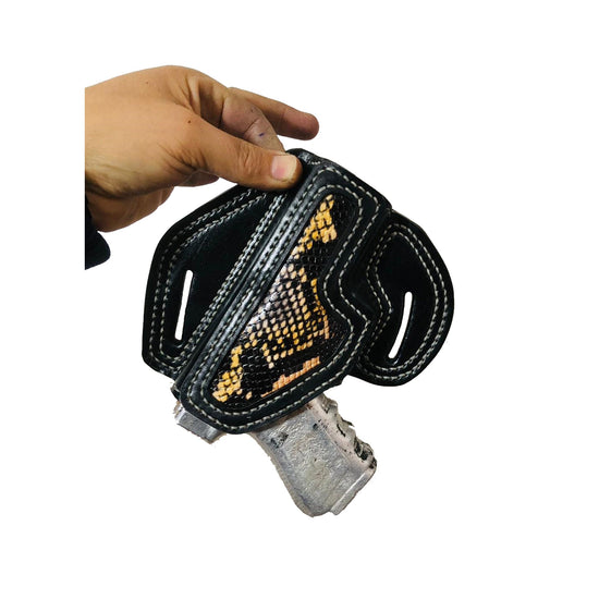 For Glock 19, 23, 32 OWB Snakeskin Printed Handmade Leather Gun Holster