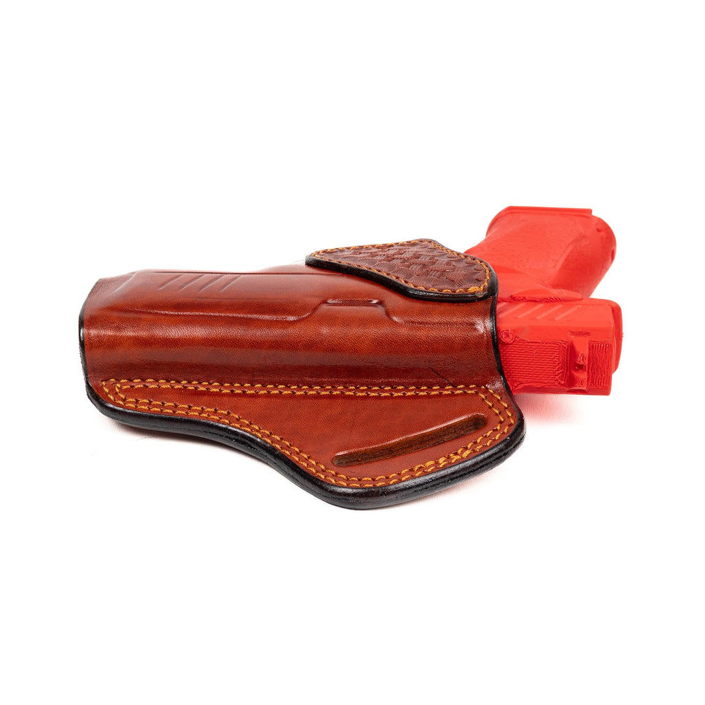 For Tisas PX-9 Basket Weave Design Owb Handmade Full Grain Leather Gun Belt Holsters